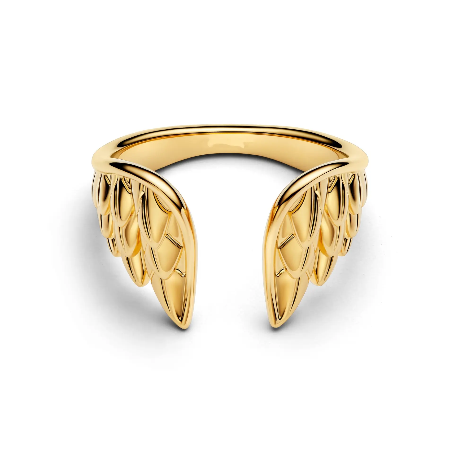 Unisex Modern Symbolic Gem Artificial Gemstone Angel's Golden Wings Ring - Luxurious Appearance Statement Piece, Beautiful Rings for Youth, Personal Use Jewelry Accessory, Model 50C30011-JZ tiktokshopbacktoschool
