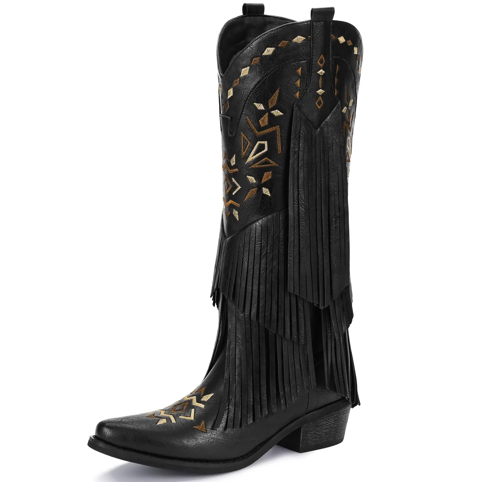 Cowboy Boots for Women - Fringe Knee High Cowgirl Boots with 