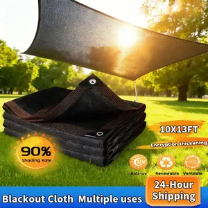 UV-Resistant,90% Shade Cloth,- 10x13 ft Black Sun ShadeNet with Reinforced Grommets, Heavy-Duty and Durable, Idealfor Outdoor Gardens, Patios, Sheds, Plant Covers, Greenhouses,and Chicken Coops.