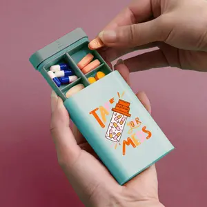 Portable Pill Organizer, 1 Count Mini Pill Storage Box, Pocket Size Medicine Organizer, Convenient Storage Box for Home & Travel, Tampons