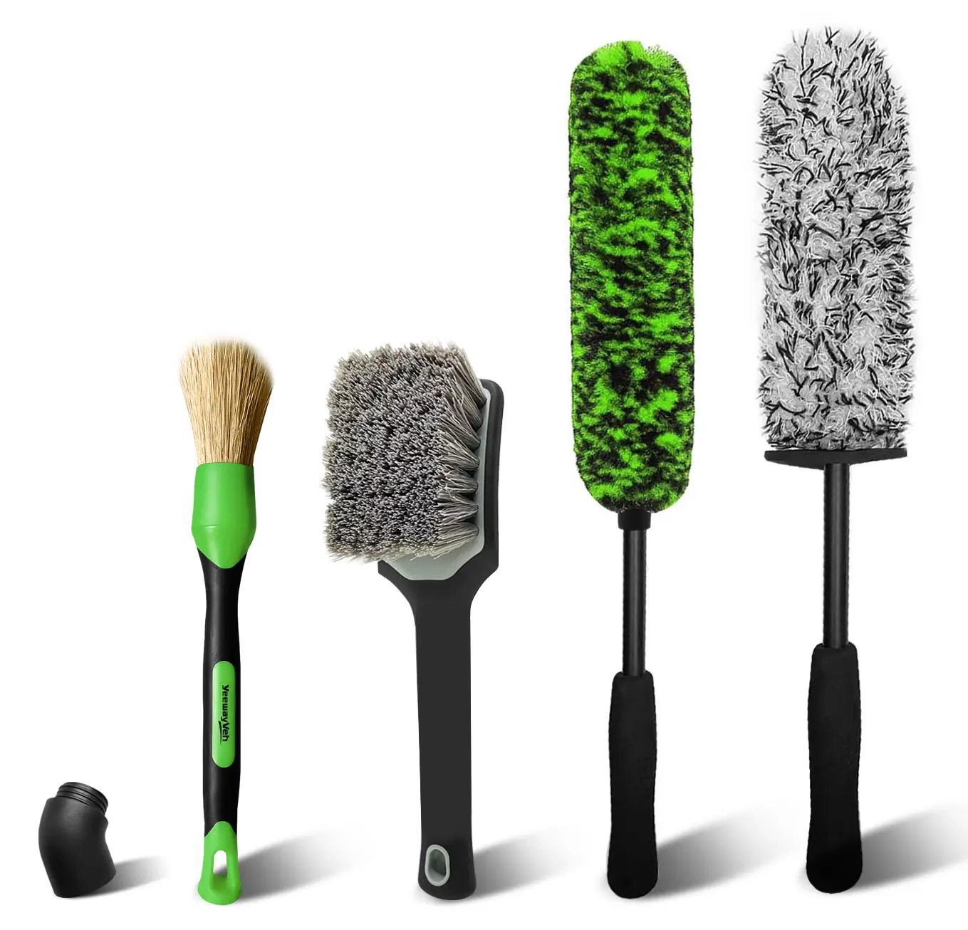 YeewayVeh Wheel Brush Kit, Long Handle Microfiber Car Wheel Brush and Bendable Rim Cleaner Brush, Soft Tire Brush and Detailing Brush for Car Wheel Rim Cleaning Brush Kit springtok,father'sdaygifts Car Wash Kit