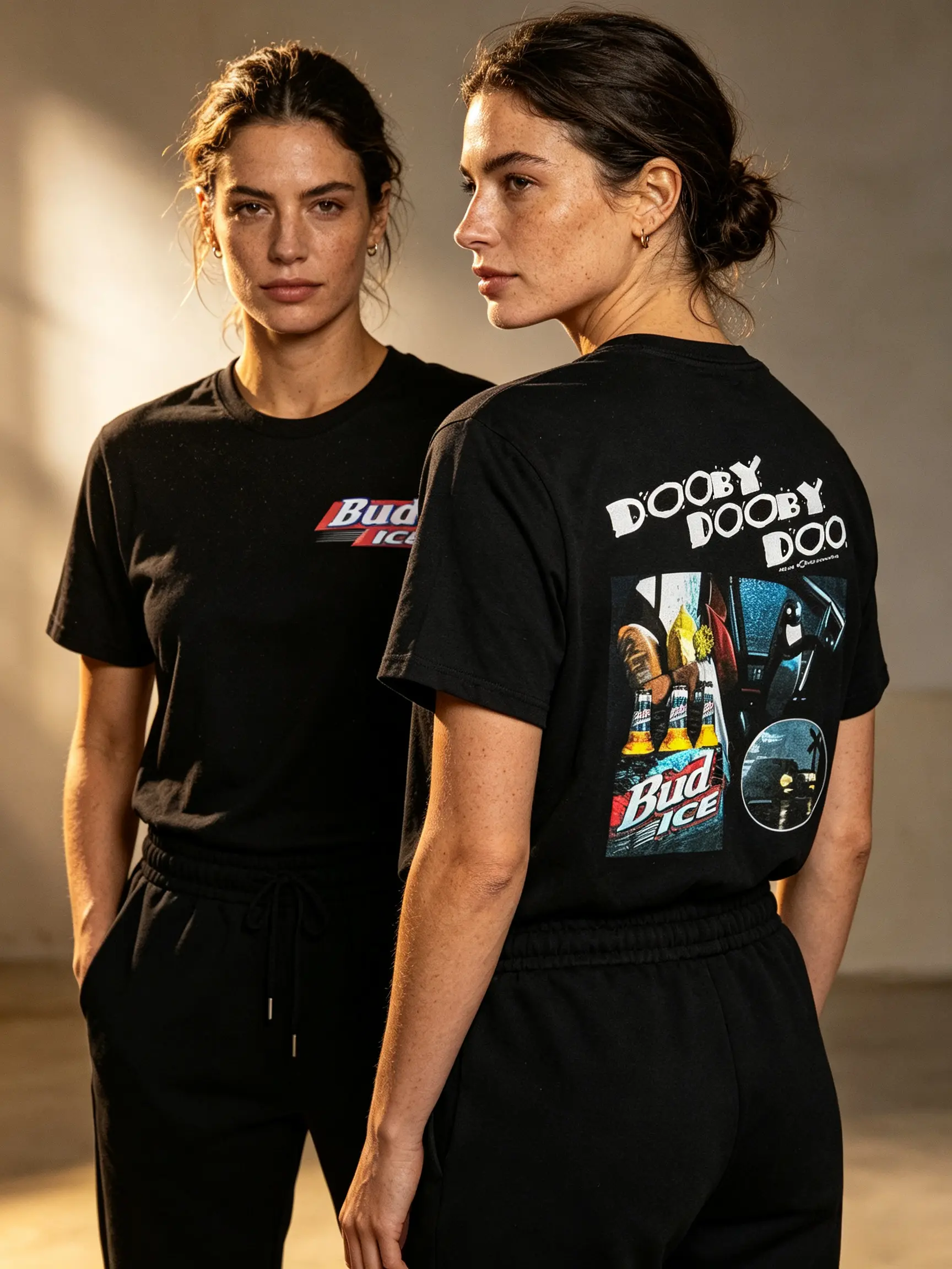 Bud ICE Unisex Vintage Cotton Oversized Short-Sleeve Round-Neck T-Shirt - Drop Shoulder, Dooby Dooby Doo Collage Art, Vintage Car Motif, Retro Urban Streetwear, Back to School Haul Outfit, Casual Gym Top