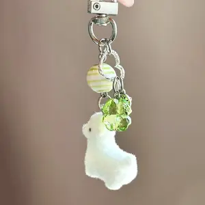 A Small Plush Sheep Bag Charm, a Three-Dimensional Bag Camera Gift Accessory, CCD Charm, Mobile Phone Chain, Bag Charm Keychain, Keychain for Bags