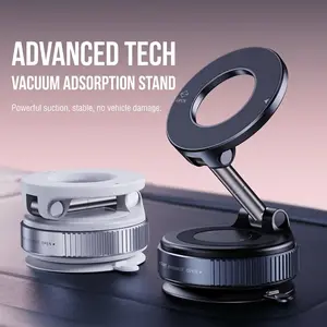 Vacuum Adsorption Phone Mount - 360° Rotatable & Foldable Universal Stand for iPhone/Android. Hands-Free for Car Dashboard, Mirror & Wall.