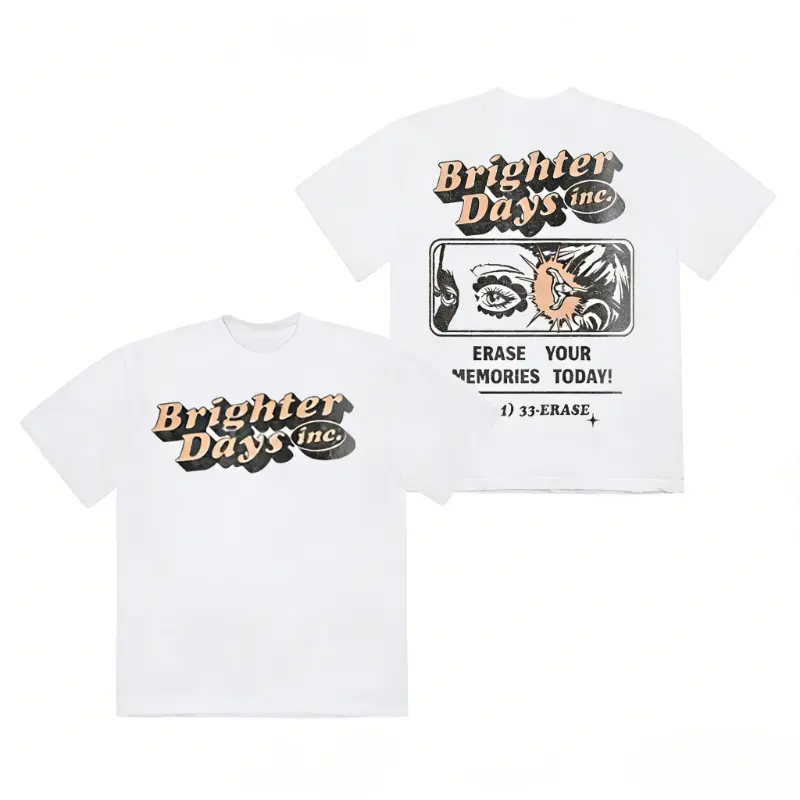 Classic Crewneck , Vintage T-Shirt, Unisex Cotton Outfit for Pop Music & R&B Fans，Retro Text & Eye Art Print Crew Neck Short Sleeve Tee, Casual Cotton Top with Back Print, Vintage Streetwear Shirt for Everyday Wear