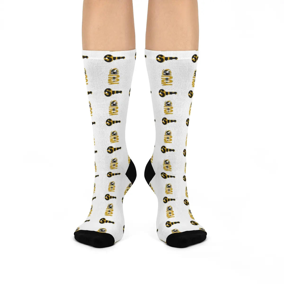 Lock and Key Submissive Socks [White]
