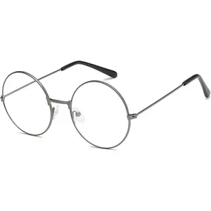Classic Round Glasses Retro Circle Eyeglasses Clear Lens Metal Frame Accessories Non-Prescription For Men Women