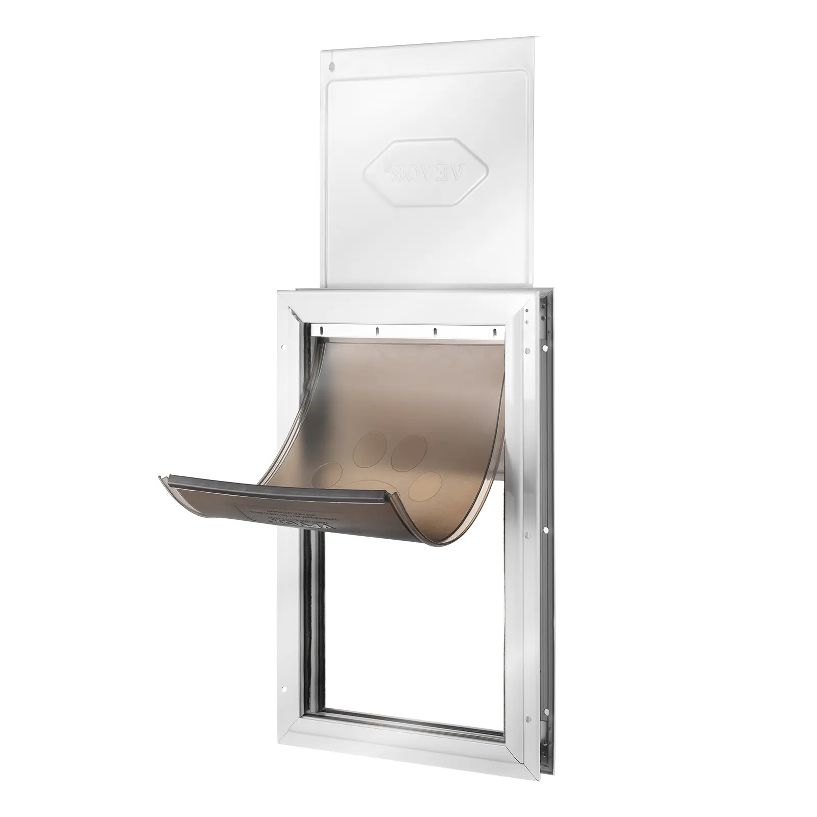 VEVOR Pet Door,  13.27" x 20.04" Aluminum Frame with Lock and Flap System, Weatherproof Doggy Door, Easy to Install in Interior or Exterior Doors, Pet Door Suitable for Cat Doggie Kitties (White-L)