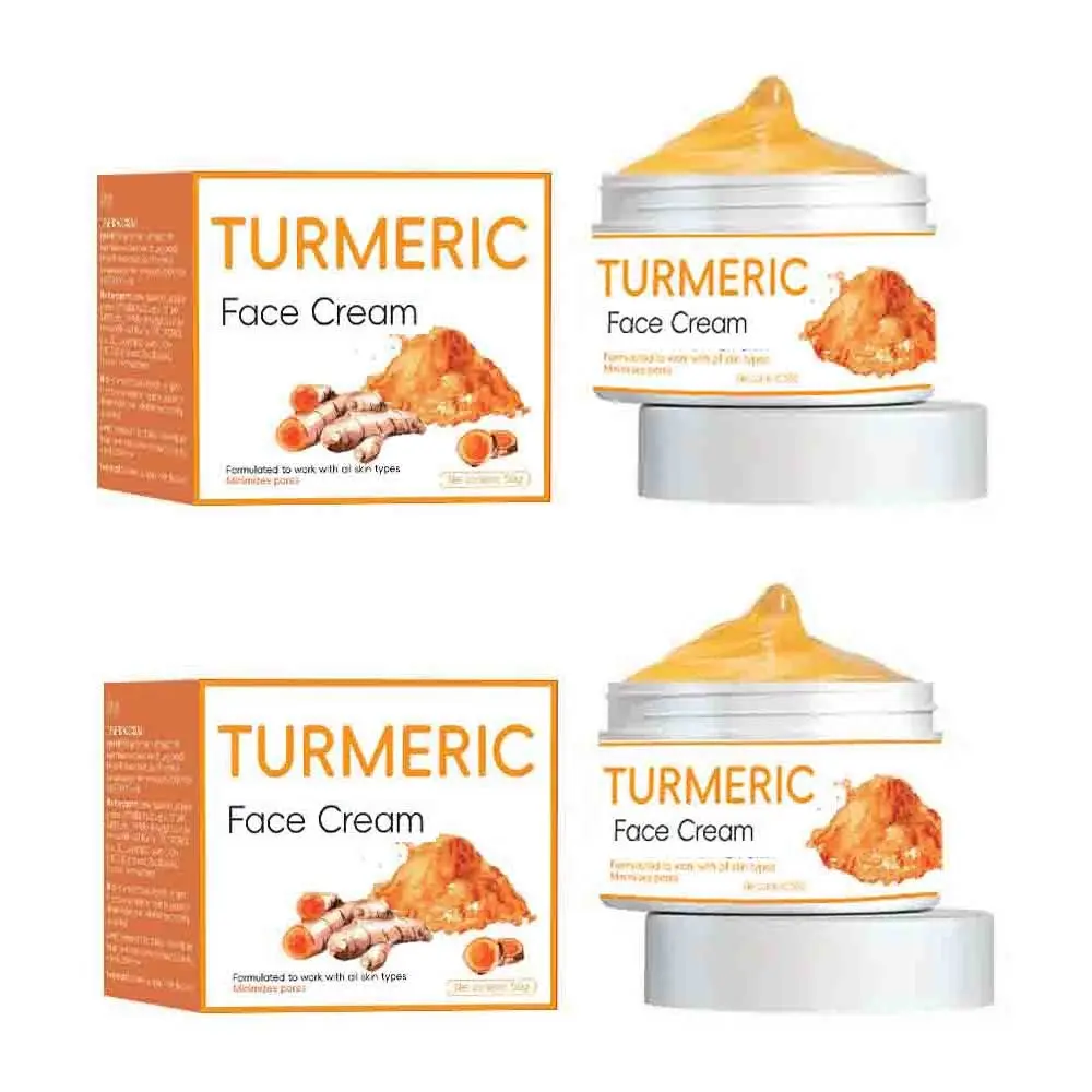 Turmeric VC Face Cream Rich in Vitamin C & Turmeric Deep Moisturizing Firming Hydrating Nourishing Skin Tightening Soft Elasticity Revitalizes Daily Moisturizing Blend Deep Moisture Cream 50g X 2 Moisturizer