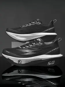 4-Color Full Carbon Plate Popcorn Racing Running Shoes, Athletic Shoes, Breathable Sneakers (35-44 Sizing) - Breathable Upper + Popcorn Shock-Absorbing Sole + Full Carbon Plate, For Running & Jogging, Lightweight Rebound, Anti-Slip & Wear-Resistant