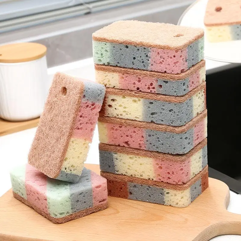 Colorful Kitchen Sponges, 5-Pack Multifunctional Dishwashing Scrubbers, Scouring Pads for Home Cleaning, Ideal Gift for Girlfriend, Household Cleaning