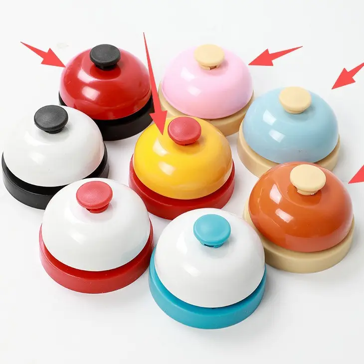 Loud Service Bell - Hand Press Call Bell for Restaurant, Pet Training, Classroom & Board Games | Compact Desk Bell for Home & Office