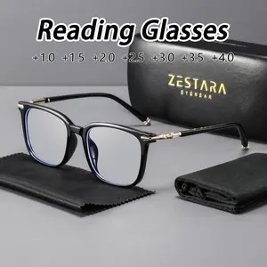 Women's Square Classic Rivet Full Frame Reading Glasses, Fashion Casual Presbyopia Eyeglasses, Unisex Campus Style, Lightweight Durable Plastic, High Quality Eyewear, High Definition Glasses