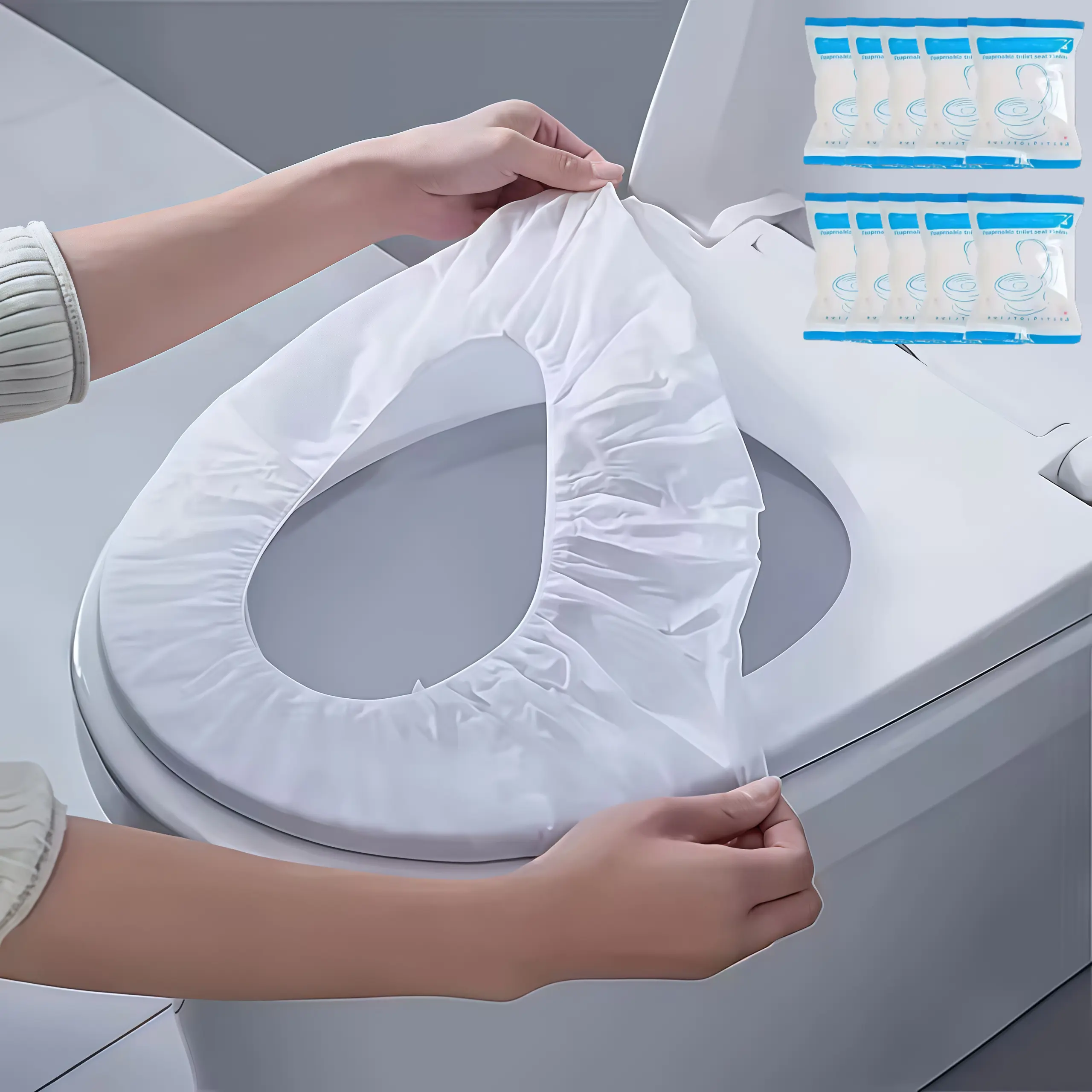 Disposable Toilet Seat Covers (10-20pcs) - Individually Wrapped, Waterproof, Anti-Slip, Portable Bathroom Accessory for Public/Home Use, Adults, Travel/Camping, Toilet Accessories Cover