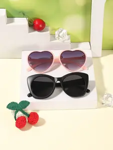Cute Heart-Shaped Cat Eye Glasses for Kids Ages 4-8, Casual Fashion Eyewear, Lightweight Durable Frame, Perfect for Daily & Parties