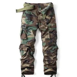 AKARMY Men's Casual Cargo Pants  BDU Camo Pants Combat Work Pants With 8 Pockets Outdoor Hiking Pants Multi-Pockets Pants (No Belt)