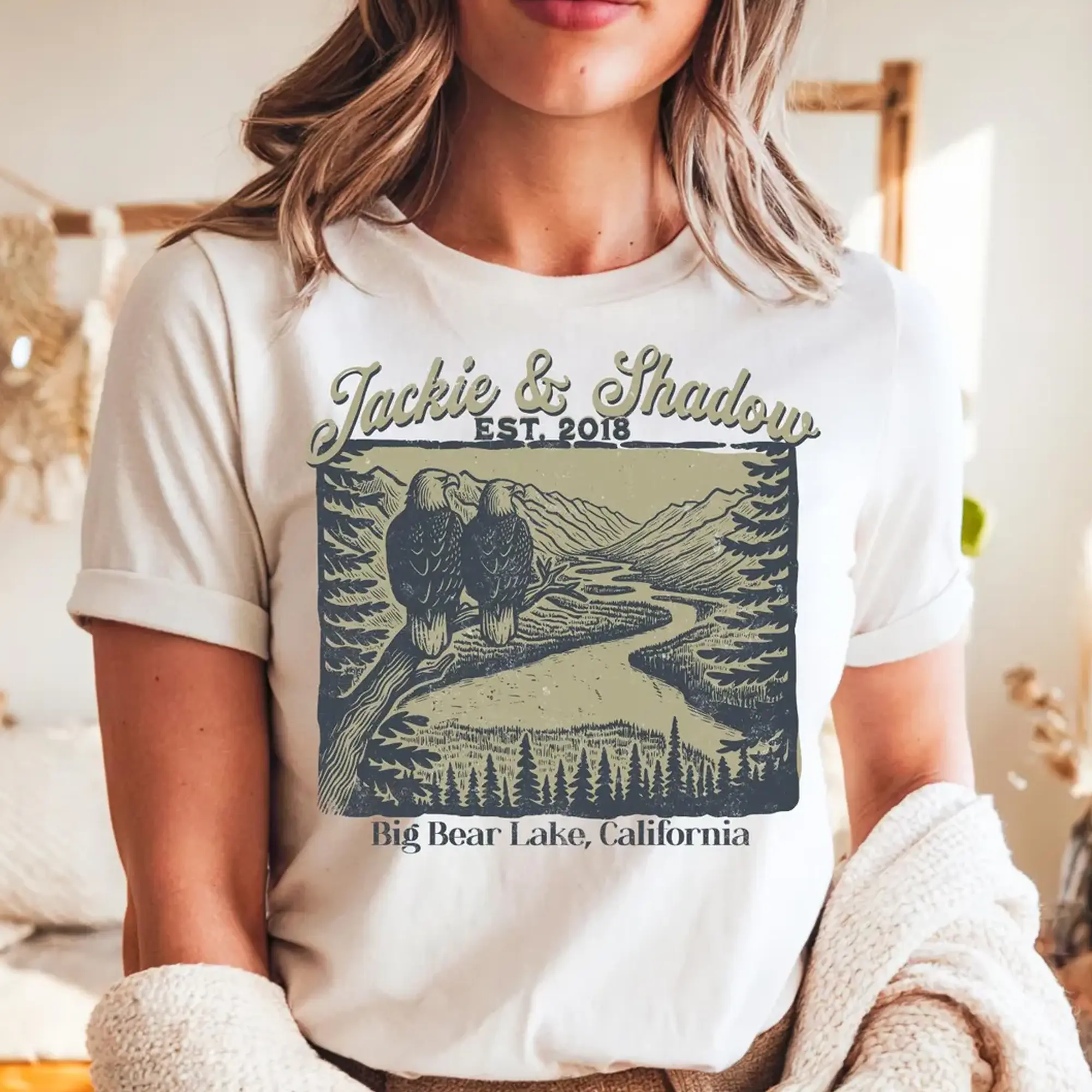 Jackie and Shadow Eagles Unisex Tee, Big Bear Lake Bald Eagles T-Shirt, Nature Lover Gift, Wildlife Enthusiast Shirt