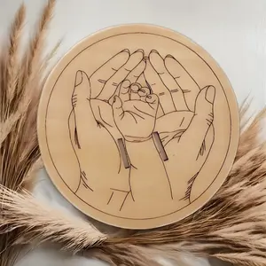 Baby Birth Memorial Wood Plaque, Wooden Material, Smooth Edges, Clear Texture, Anti-Deformation, First Gift for Baby, 10cm X 10cm, Wooden Decor