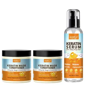 Keratin Hydrating Hair Care Mask Set, 3 Counts/set Nourishing Hair Mask Conditioner & Hair Serum, Hair Care & Styling Product for Women & Men Daily Use