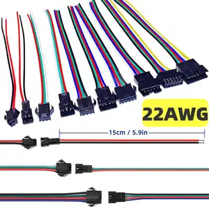 JST SM 2Pin 3Pin 4Pin 5Pin 6Pin Plug Socket Male to Female Wire Connector LED Strips Lamp Driver Connectors Quick Adapter 22AWG SM 2.54mm Led Connector Plug Connector Wire Cable Led WS2812 Strip Light Lamp Driver Durable Reliable Connectors