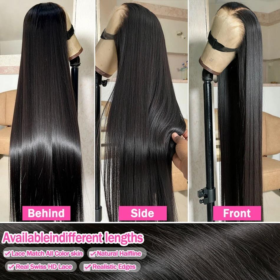 13x6 Lace Front Wigs Human Hair 180 Density Straight HD Lace Front Wigs Pre Plucked Straight 6x4 5x5 Glueless Human Hair 13x4 HD Frontal Human Hair Wig for Women