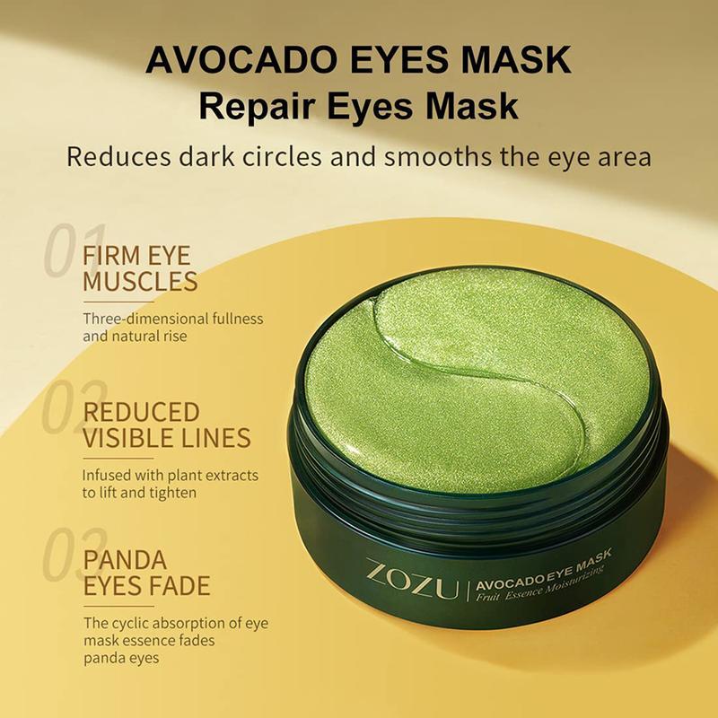 Avocado Moisturizing Eye bagMask,60pcs/set Under Eye Mask, Eye Care Product for Dark Eye Bags, Skin Care Gift Moisturizer Hydrating Comfort