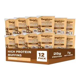 Bootylicious High Protein Muffins, Limited Edition S’mores, 12 Pack, 25g Protein, 7g Net Carbs