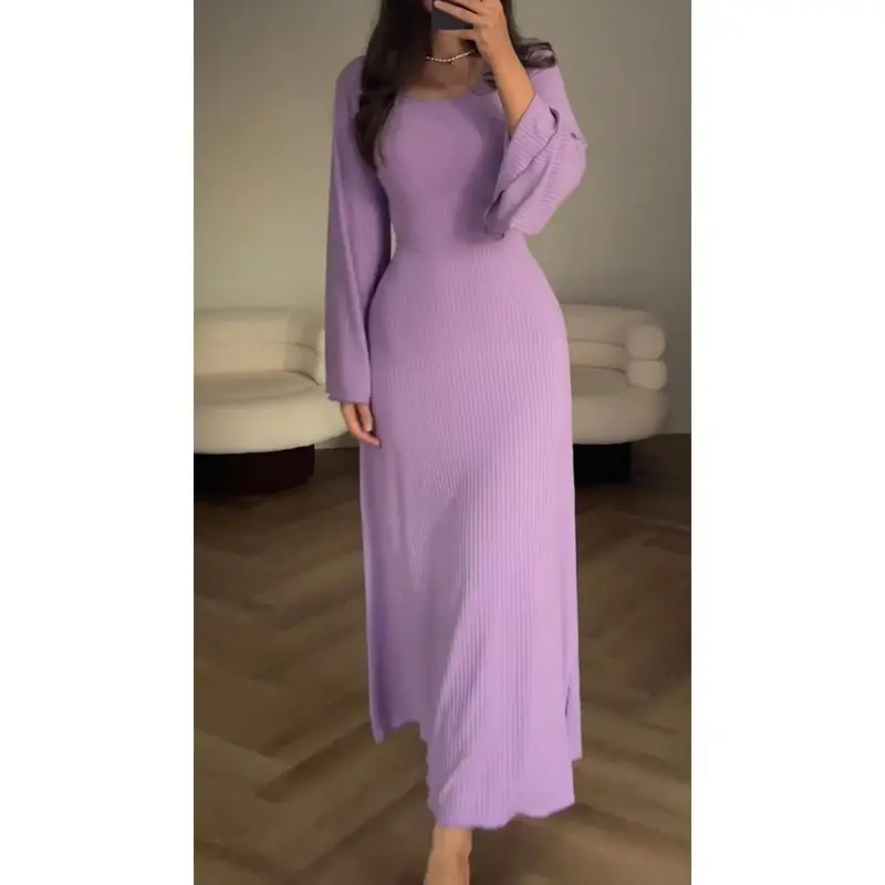blue halter dress Dusty Blue Halter Neck Slit A-line Chiffon Long Bridesmaid Prom Dress