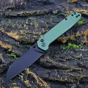 DEFCON Knives TD015 Tier2-Button Lock Folding Pocket Knife with Sandvik 14C28N Steel Blade-