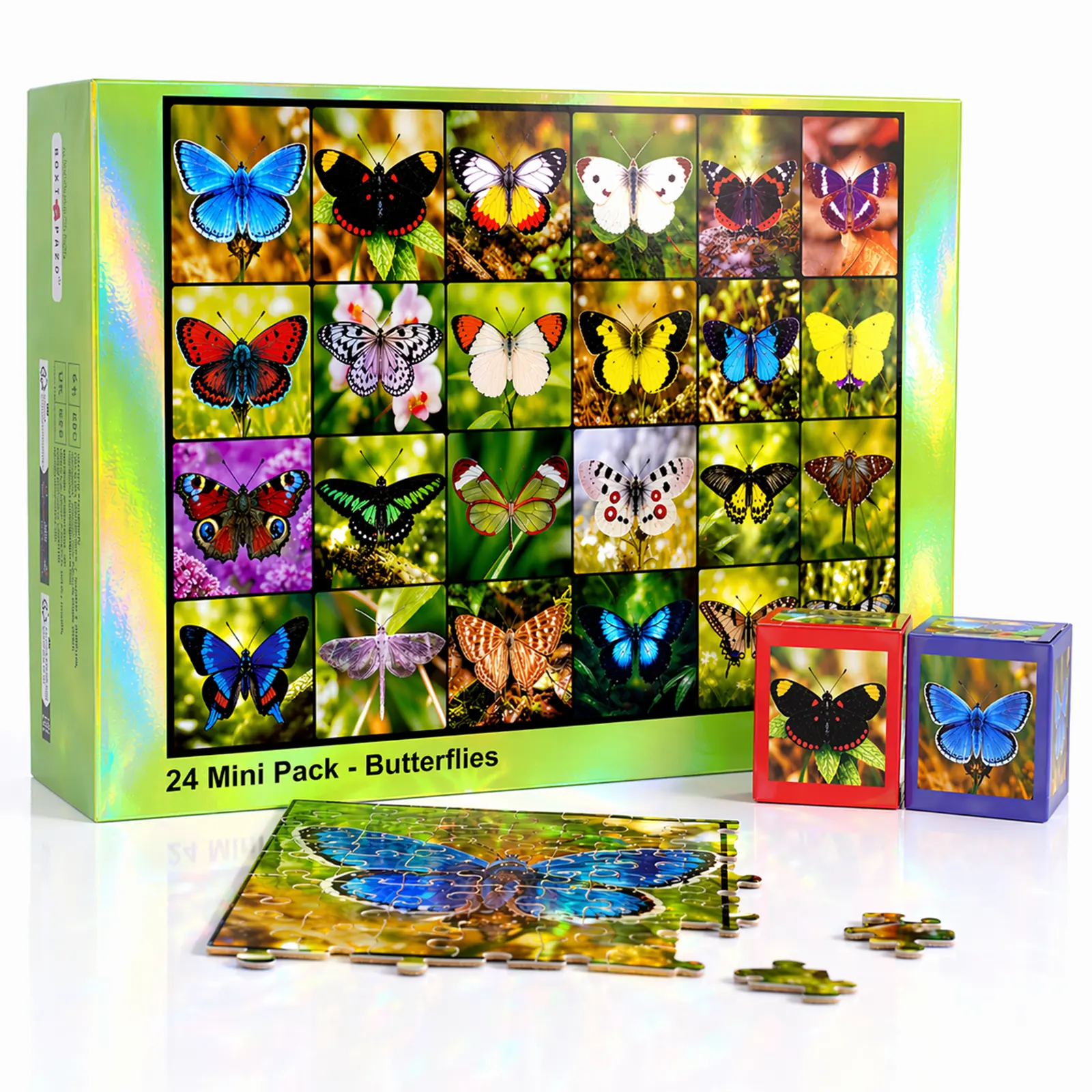 rokt&razo Nature-Themed Cardboard Puzzle Set - 24 Mini Packs, 1000 Pieces, 8 Stickers, Beginner-Friendly, Art Puzzles Gift, Family Game Night Activity, Finished Size 27.5x19.7in