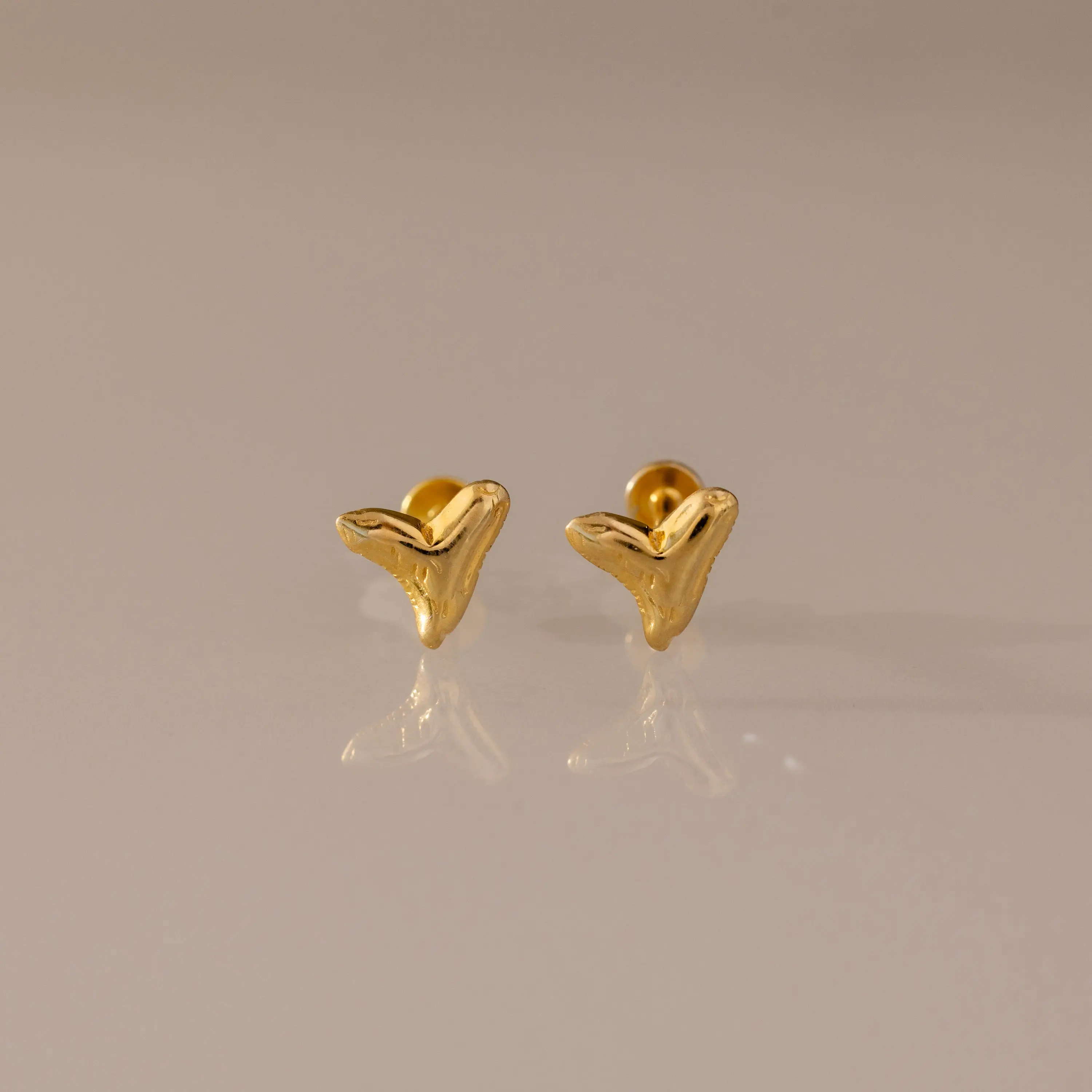 Shark Tooth Flatback Studs by Caitlyn Minimalist - Organic Ocean Inspired Stud Earrings - Summer Jewelry - Gift for Her