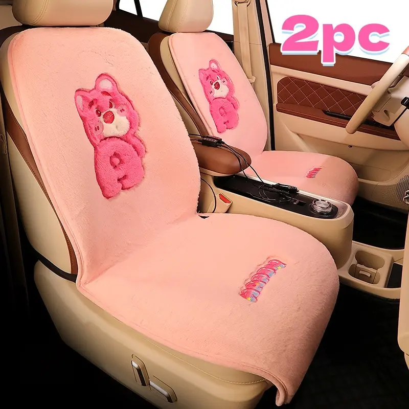 Winter Car Seat Cushion Heated Pad Cigarette Lighter 12V Electric Heating  Plush Seat Cover Anti-Cold Warm Cartoon Bear Design