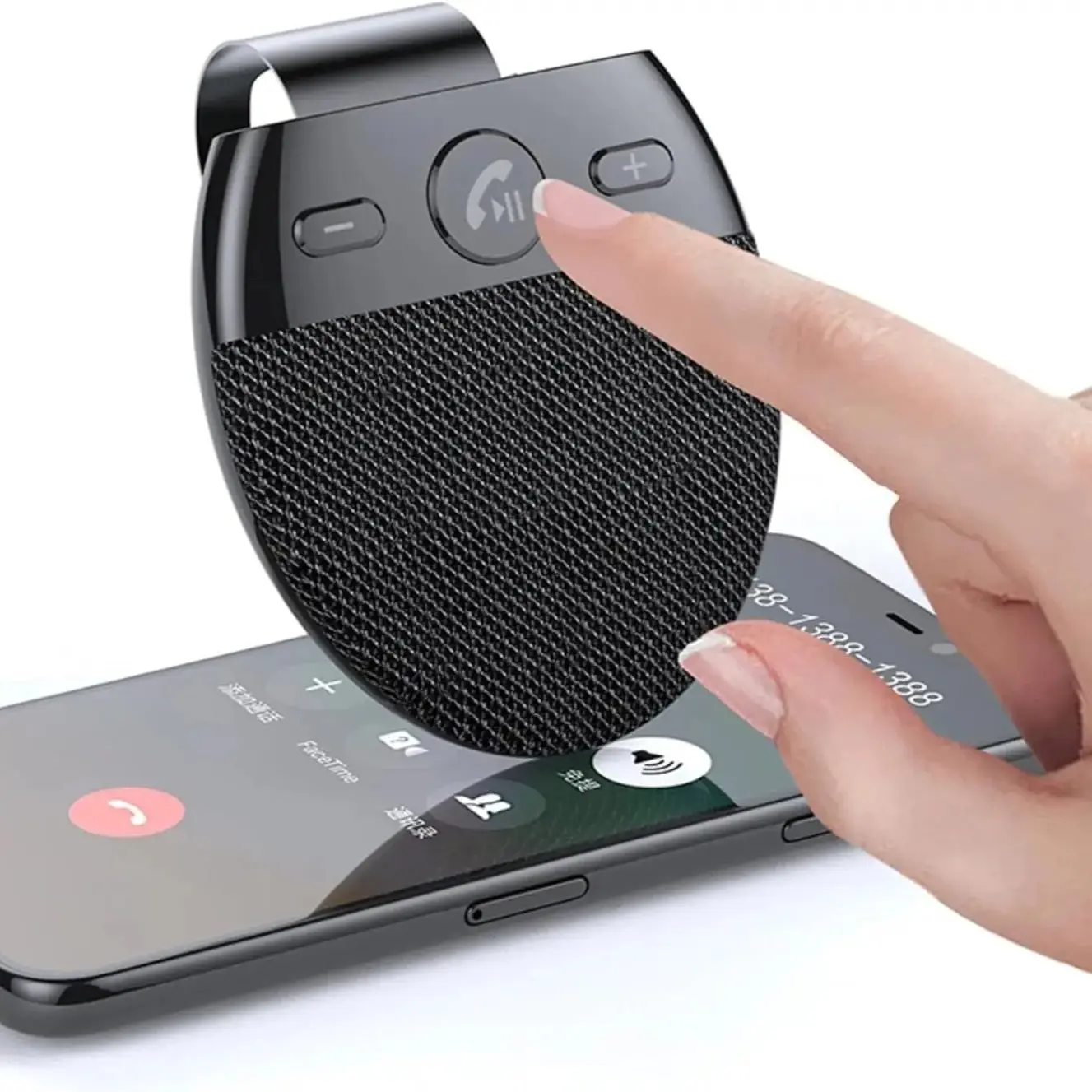 Bluetooth-compatible 5.0 Car Speaker, Dual Noise Reduction, Siri Voice Guidance, Hands-Free, Ideal for Driving, Enhanced Audio Experience