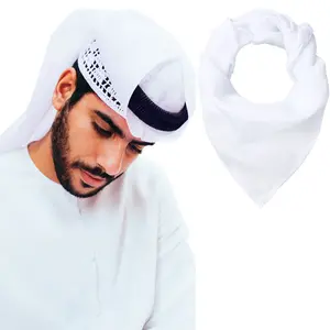 Head Scarf Keffiyeh Shemagh Turban Head Wrap Muslim Arab Saudi Dubai Headwear for Men Women