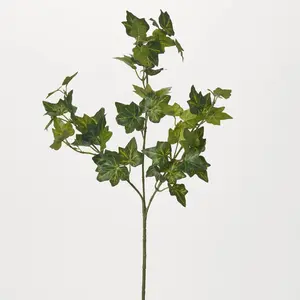 Mini Green Silk Variegated Ivy Leaf Single Stem Spray - 24"