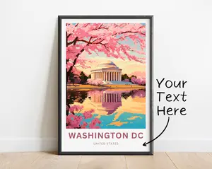 Personalized Washington Dc Travel Print Washington Dc Poster United States Wall Art Framed Present Gift United States Present