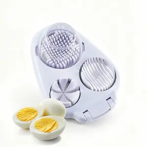 UFORU 3-in-1 Egg Slicer, Cutter & Cracker, Stainless Steel Kitchen Tool for Slicing, Dicing & Separating Shells, Lightweight & Durable, Essential Cooking Accessory for Home & Restaurant