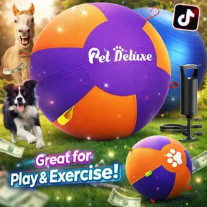 AsFrost 18" Interactive Dog Ball for Large Dogs, Durable Bite Resistant Herding Ball, Keeps Dogs Busy for Hours, Perfect for Active Dogs Outdoor Play interactive  pet  ball Moving Dog Tennis Ball Toy fun gift Inflatable Set,summervibes resistance big