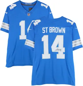 Amon-Ra St. Brown Detroit Lions Autographed Nike Blue Vapor Fuse Limited Jersey - Fanatics Authentic Certified