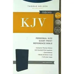 USED Book - KJV Large Print Bible Navy Blue by KJV (Unknown) - english