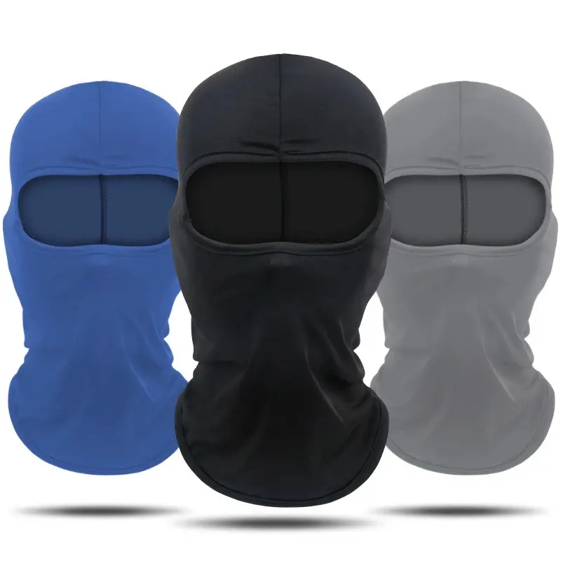 Solid Synthetic Balaclava Hoodie for Men, Quick-Drying Face Mask Headwear for Cycling and Outdoor Activities, Sun Protection Hoodie, Windproof, Sports Outdoor Hats, Polyester Cap, Uv Protection