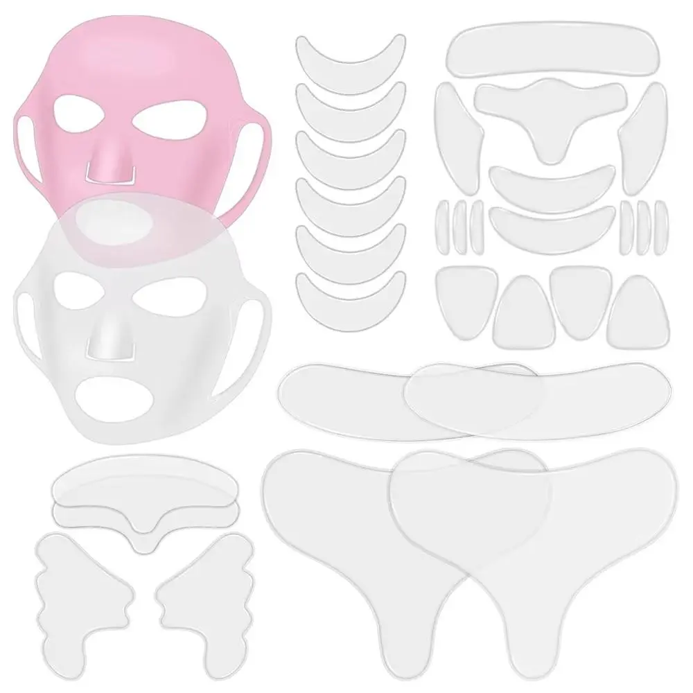 Reusable Silicone Face Patches, 1 Set Face Lifting Sticker & Chest & Neck Patches, At Home Facial Skin Care Tools for Women, Face Lifting Tape, Anti Wrinkle Tape, Facial Care Tools