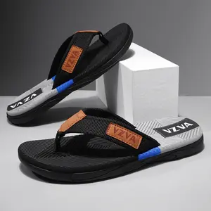 Summer beach flip-flops-soft webbing upper, wear-resistant non-slip sole, popular color clashing design, suitable for travel, beach walks or daily leisure
