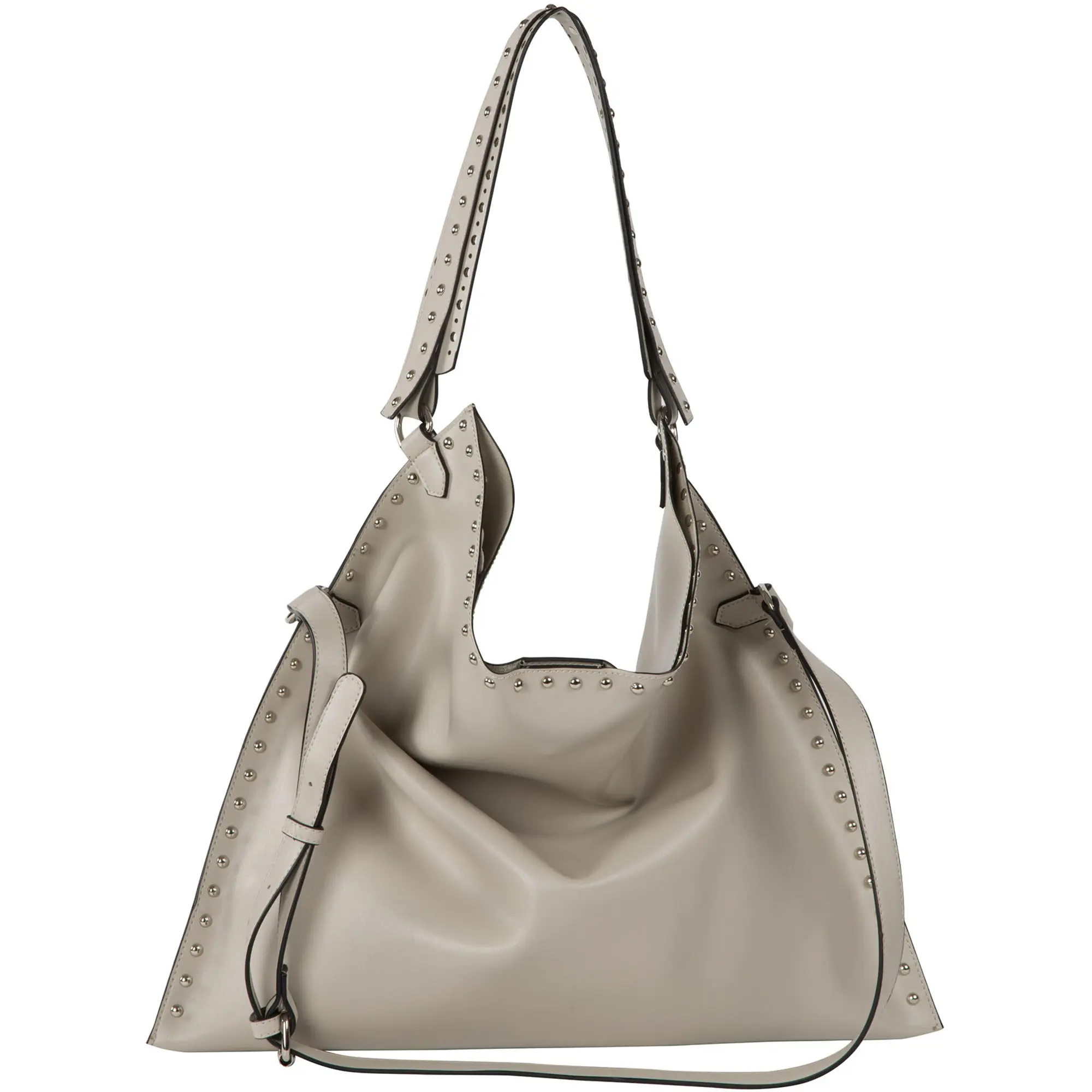 Lorin Gray Gray Studded Slouch Bag