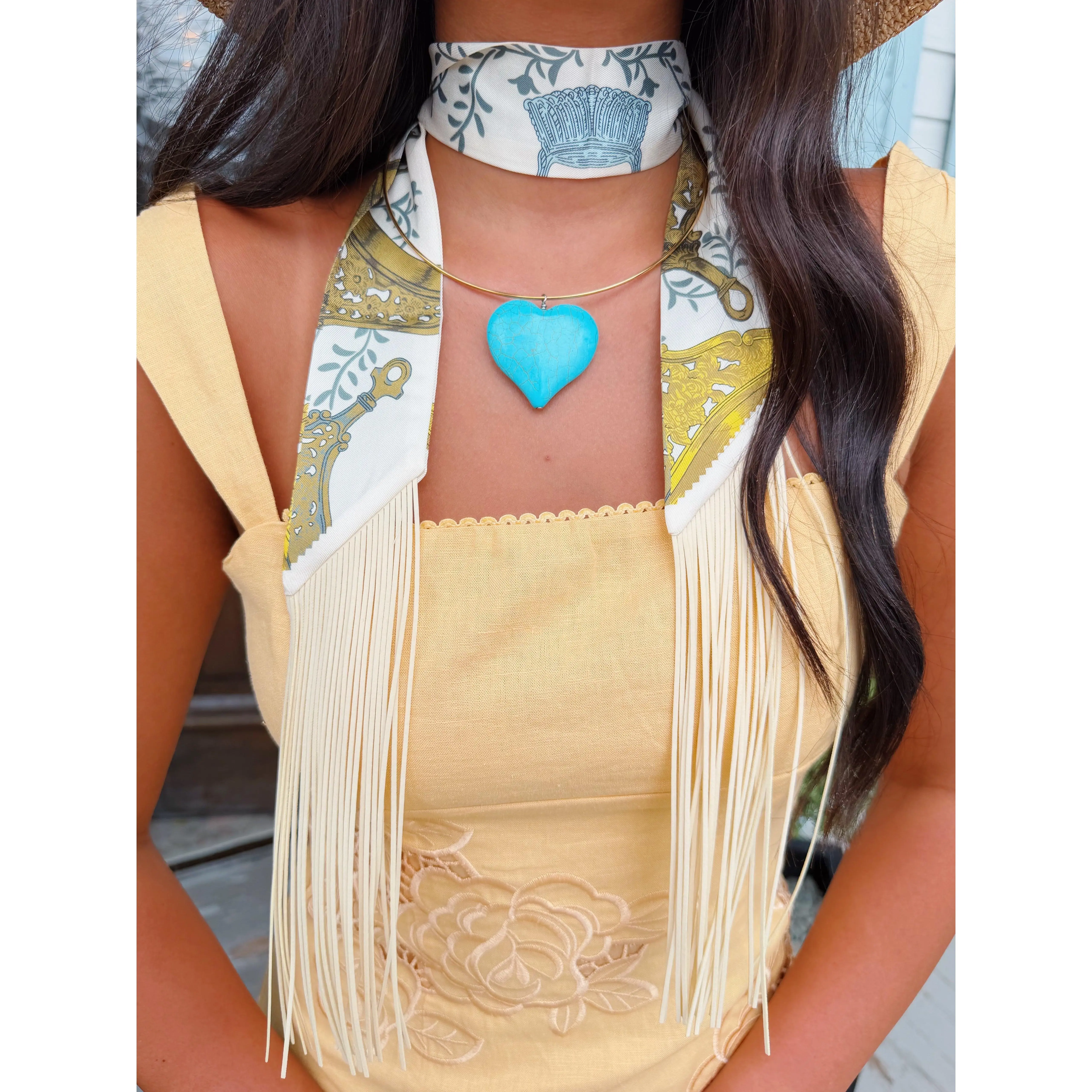 Fringe Twilly- Cream