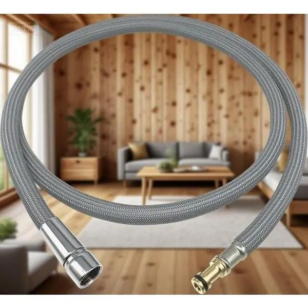 150259 Pull Down Hose Kit (New Upgraded) for Kitchen Faucets, 68-Inch Nylon-Metal Brass Stainless Steel Braided Kink-Resistant Hose, 2 Adapters, Universal Fit, Easy Installation, Leak-Proof, Water Flow Enhancer, 360° Rotation, Corrosion-Resistant, 150259