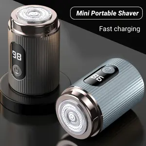 Portable Electric Shaver for Men with LCD Display, Quick Charge USB Rechargeable Mini Travel Razor, Ideal for Gym & Office Use, Beard Hair Shaver