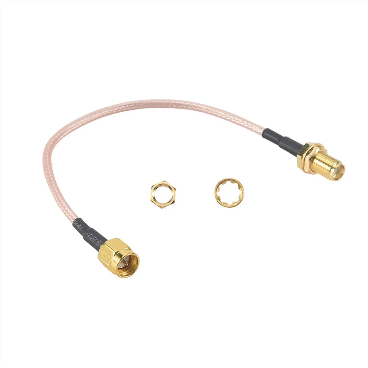 RG316 Coaxial Pigtail Cable Adapter, 15cm SMA Male Plug to SMA Female with Gold-Tone Connectors and Bulkhead Mount for Wifi Antennas, Accessories, Cord