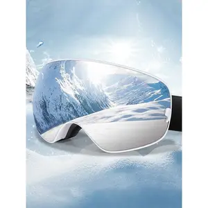 Unisex Fashion Ski Sunglasses, OTG Snowboard Goggles, Windproof Sports Eyewear, Replaceable Anti-Fog Lenses, UV 400 Protection, Fall & Winter Sport StyleGift