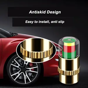 [8 Counts] Automobile Wireless Tire Pressure Cap Valve Tire Pressure Gauge Monitor External Tire Cap Vacuum Pressure Detection Warning Cap